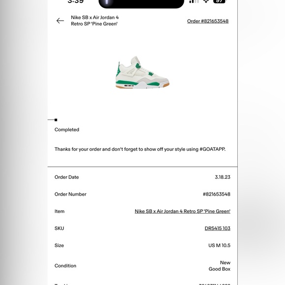 Jordan 4 Nike SB (Used) - Picture 10 of 10